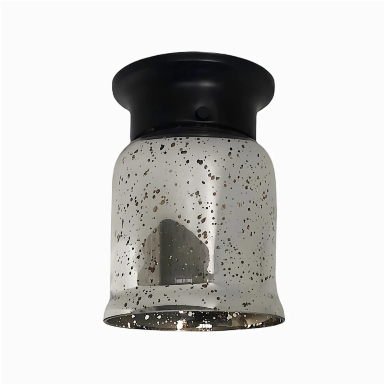 Style H minimalist glass ceiling lamp in black finish
