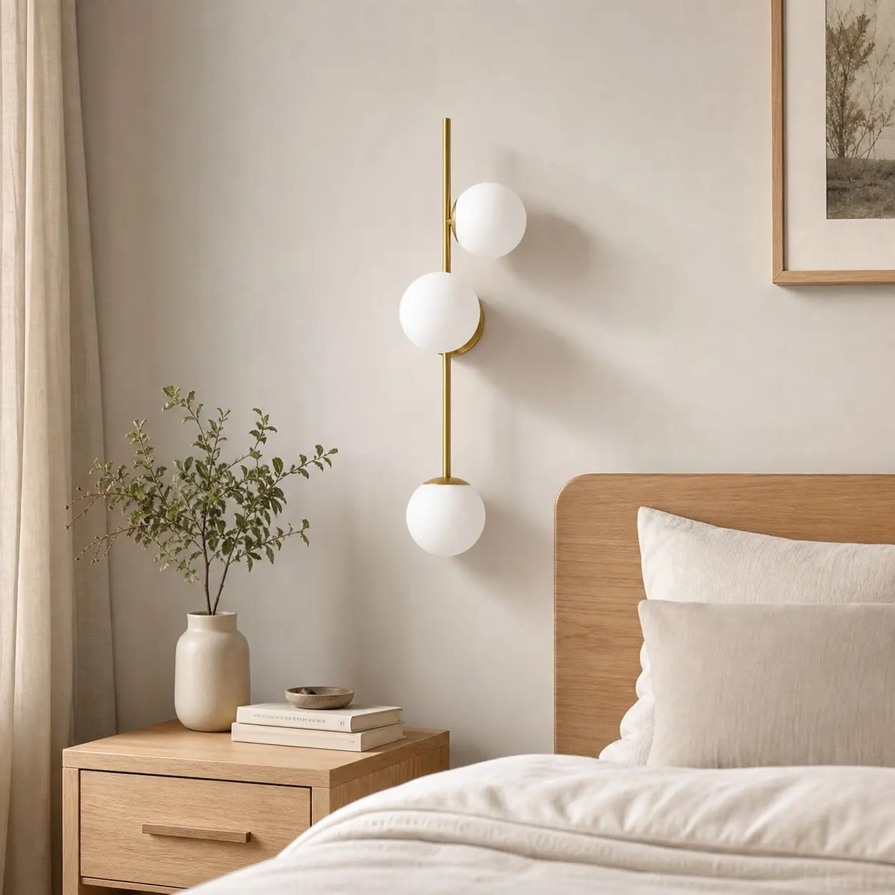 Wall sconce adding warm architectural character to a room